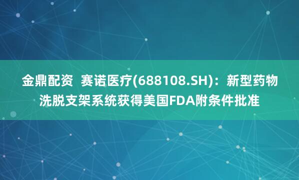金鼎配资  赛诺医疗(688108.SH)：新型药物洗脱支架系统获得美国FDA附条件批准
