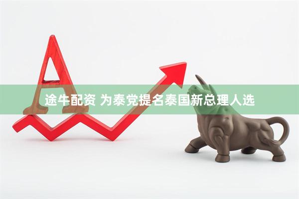 途牛配资 为泰党提名泰国新总理人选