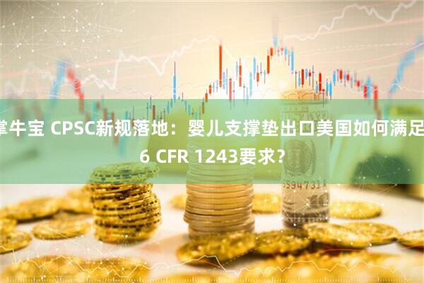 掌牛宝 CPSC新规落地：婴儿支撑垫出口美国如何满足16 CFR 1243要求？